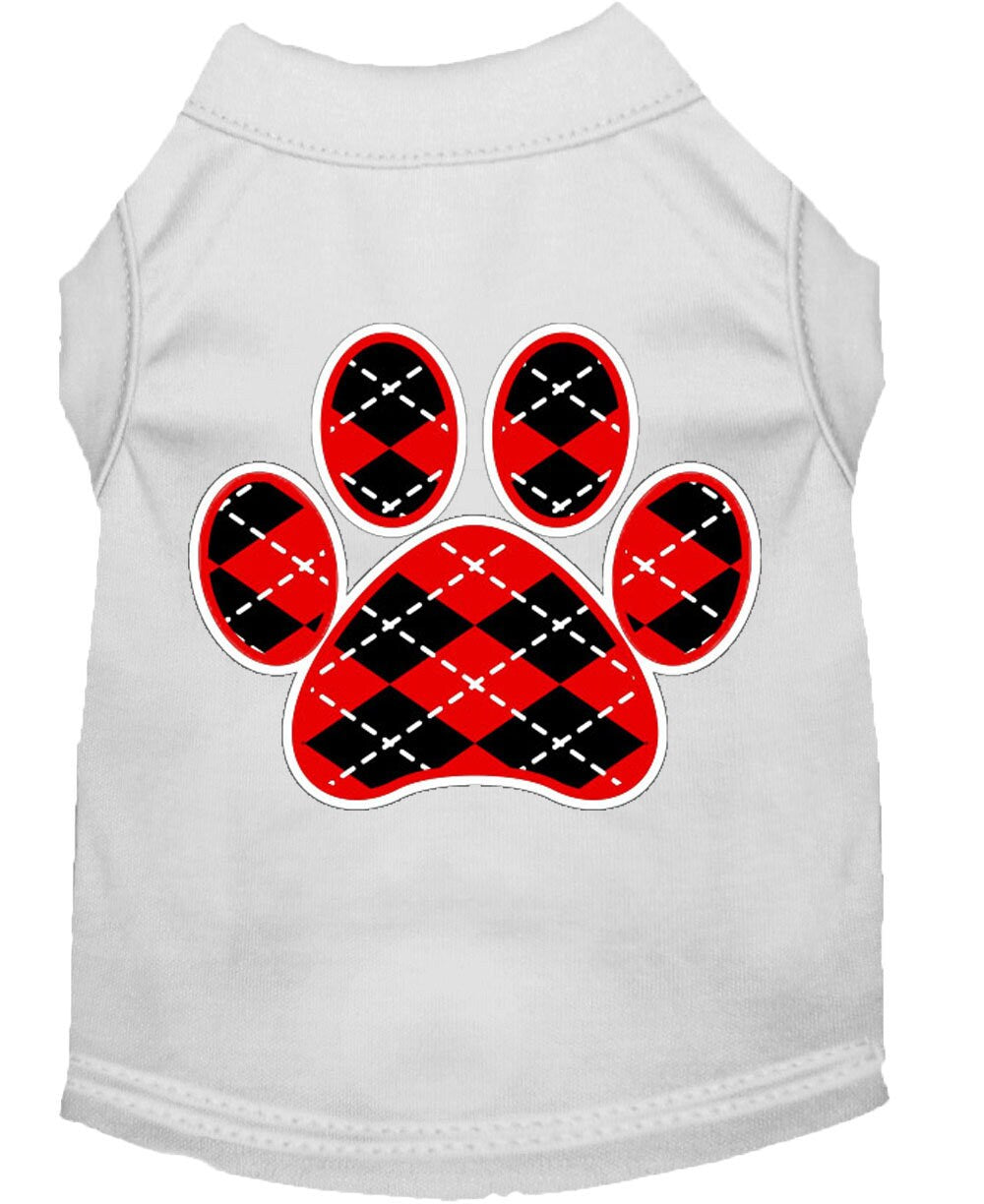 Pet Shirt "Argyle Paw Red"