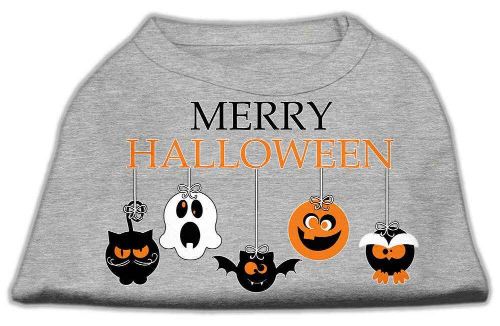 Pet Dog & Cat Shirt Screen Printed, "Merry Halloween"