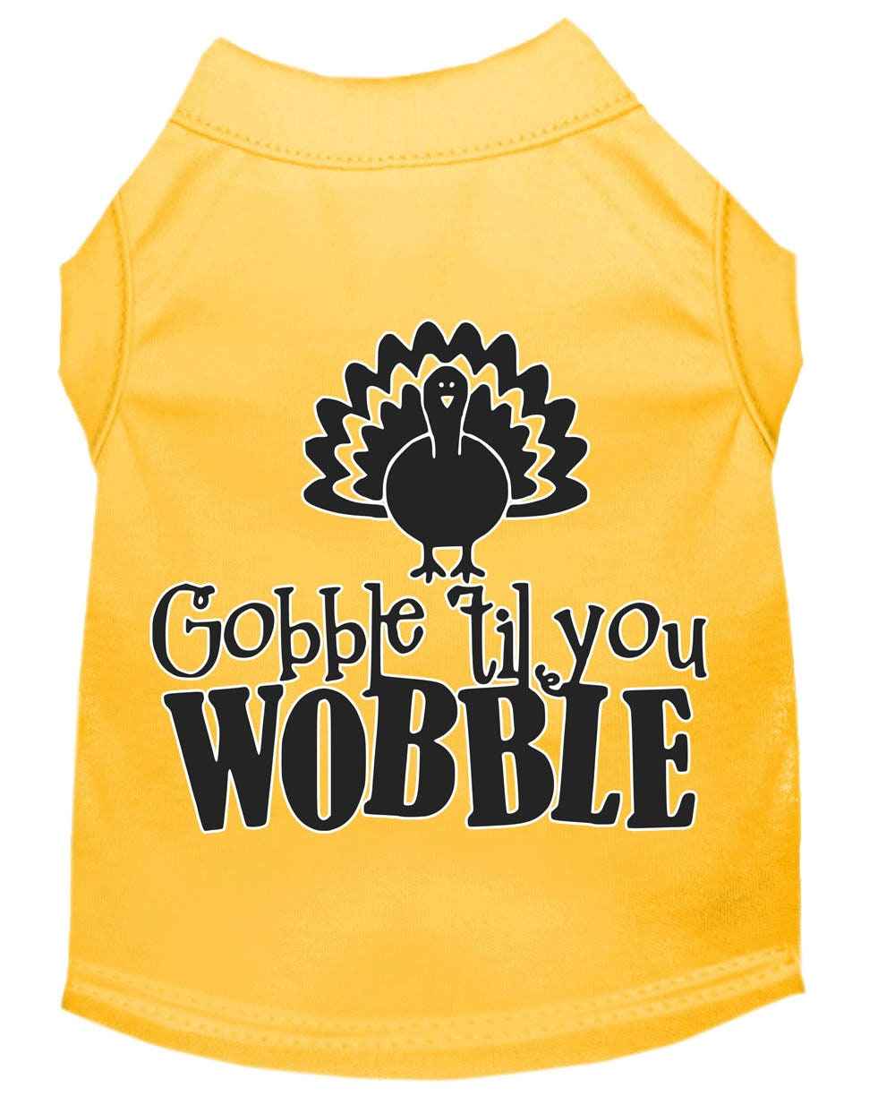 Pet Dog & Cat Shirt Screen Printed, "Gobble Til Ya Wobble"