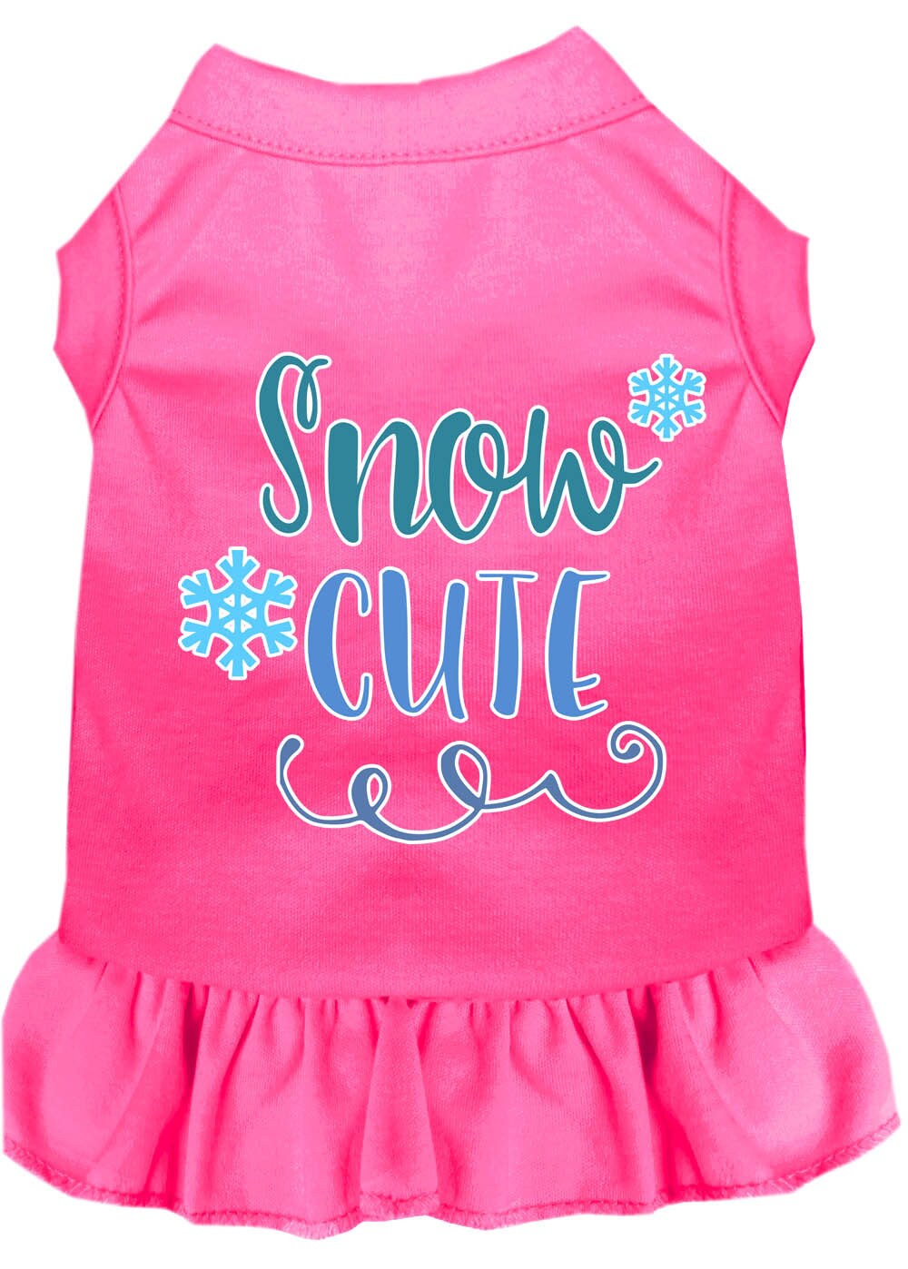 Pet Dress Screen Printed, "Snow Cute"