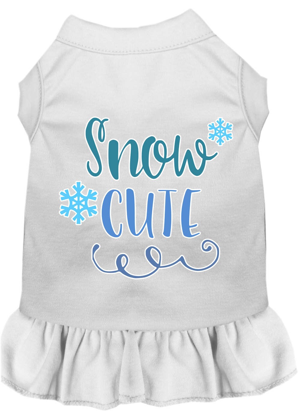 Pet Dress Screen Printed, "Snow Cute"