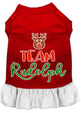 Load image into Gallery viewer, Christmas Pet Dress Screen Printed, "Team Rudolph"
