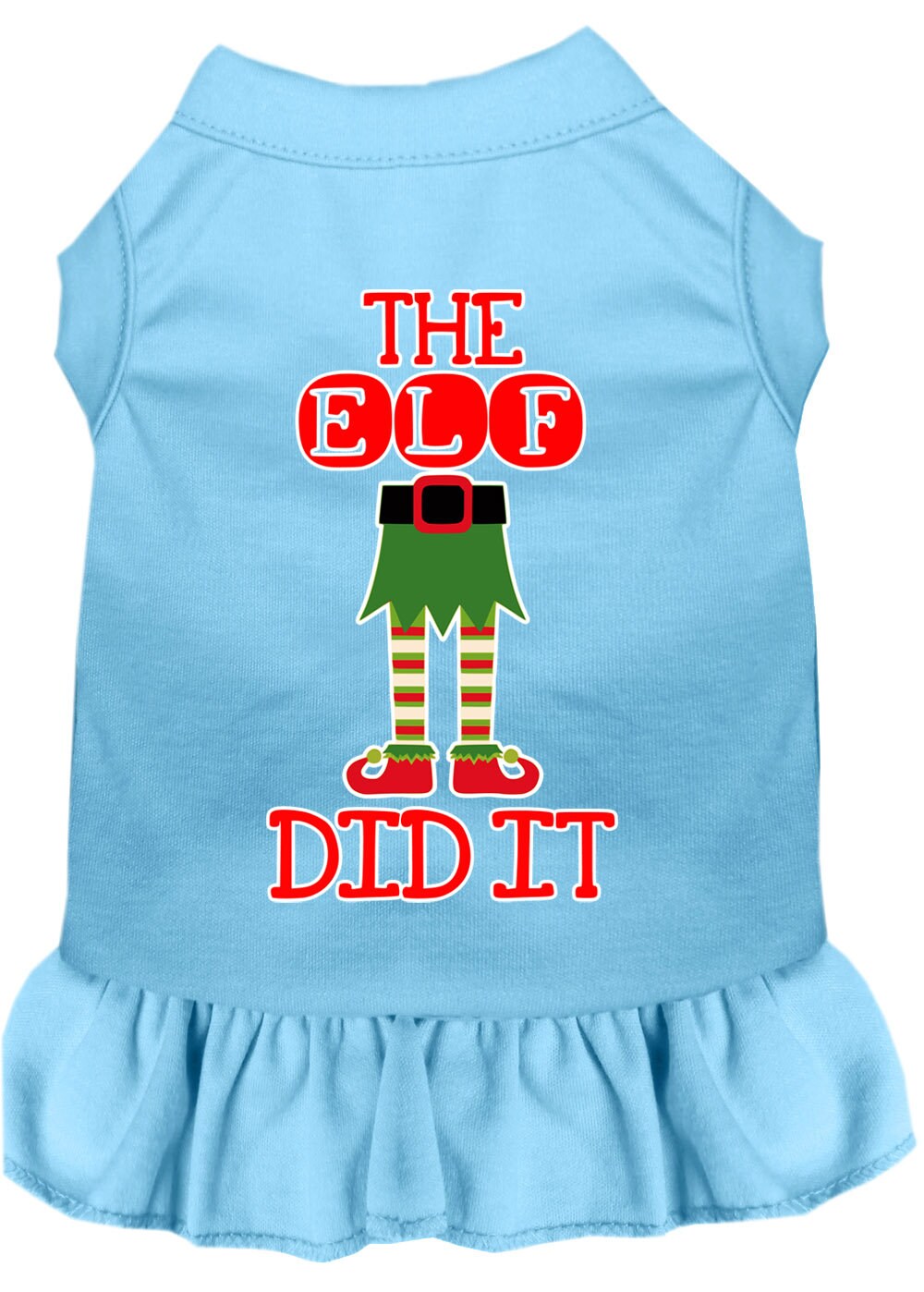 Christmas Pet Dress Screen Printed, "The Elf Did It"