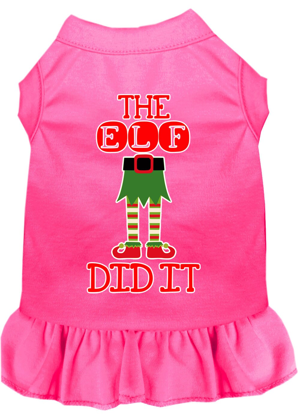 Christmas Pet Dress Screen Printed, "The Elf Did It"