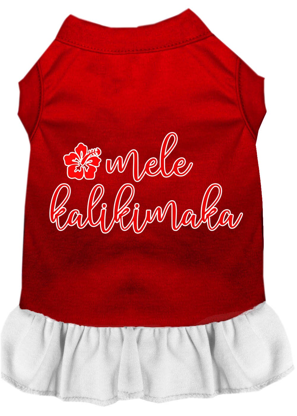 Christmas Pet Dress Screen Printed, "Mele Kalikimaka"