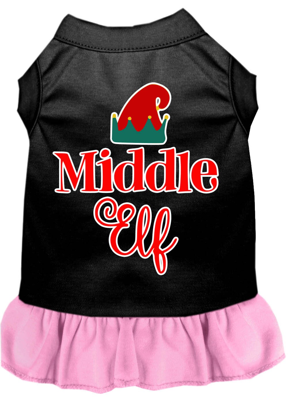 Christmas Pet Dress Screen Printed, "Middle Elf"