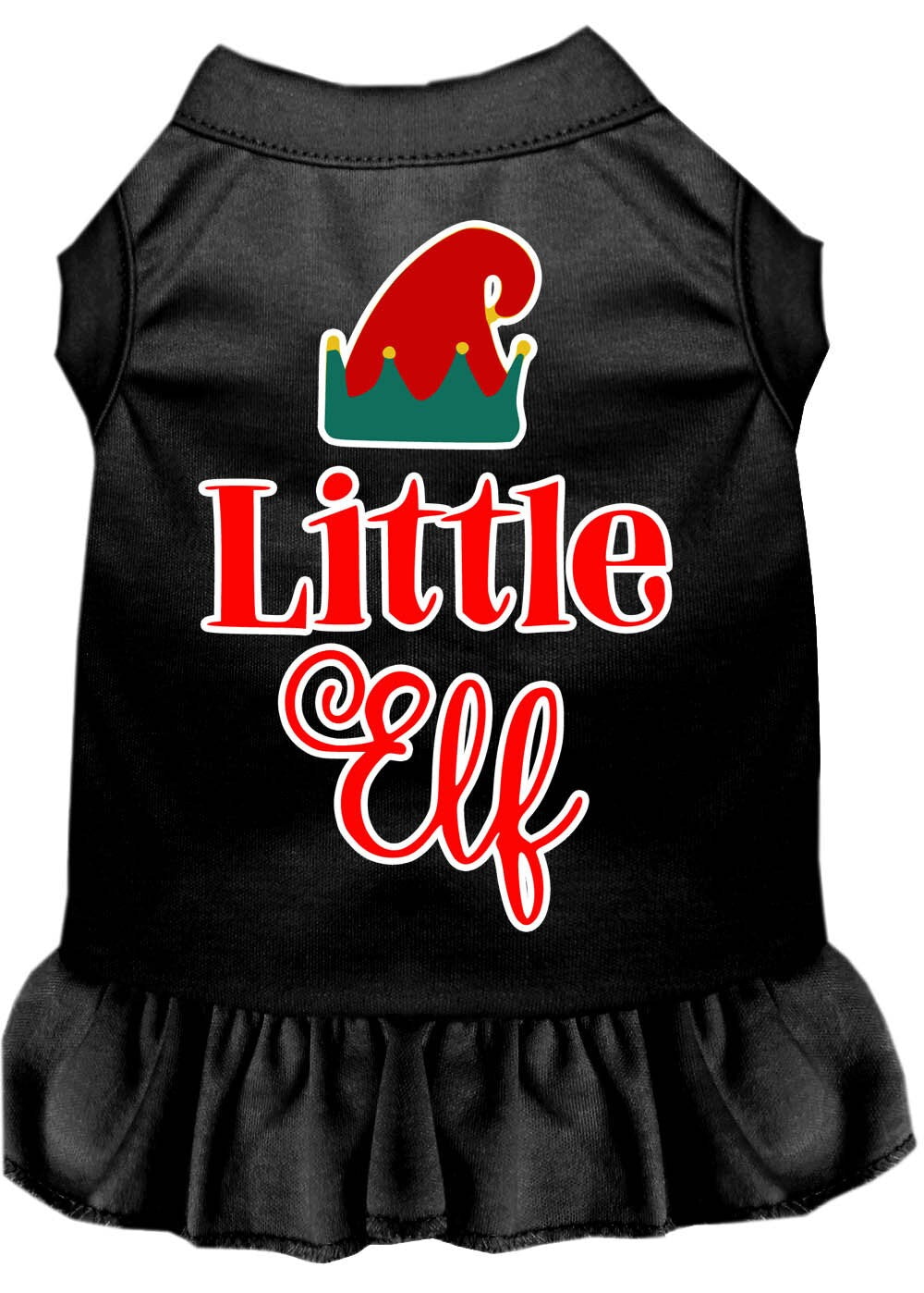 Christmas Pet Dress Screen Printed, "Little Elf"