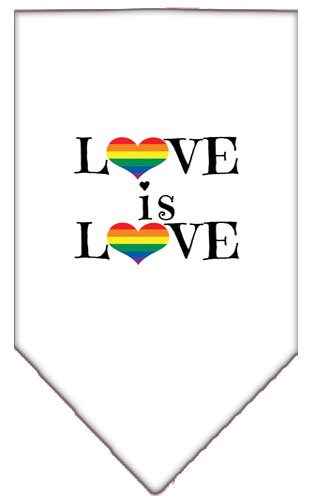 Pet and Dog Bandana Screen Printed, "Love Is Love"