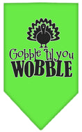 Load image into Gallery viewer, Pet and Dog Bandana Screen Printed, "Gobble Til You Wobble"
