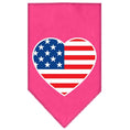 Load image into Gallery viewer, Pet and Dog Bandana Screen Printed, "American Flag Heart"
