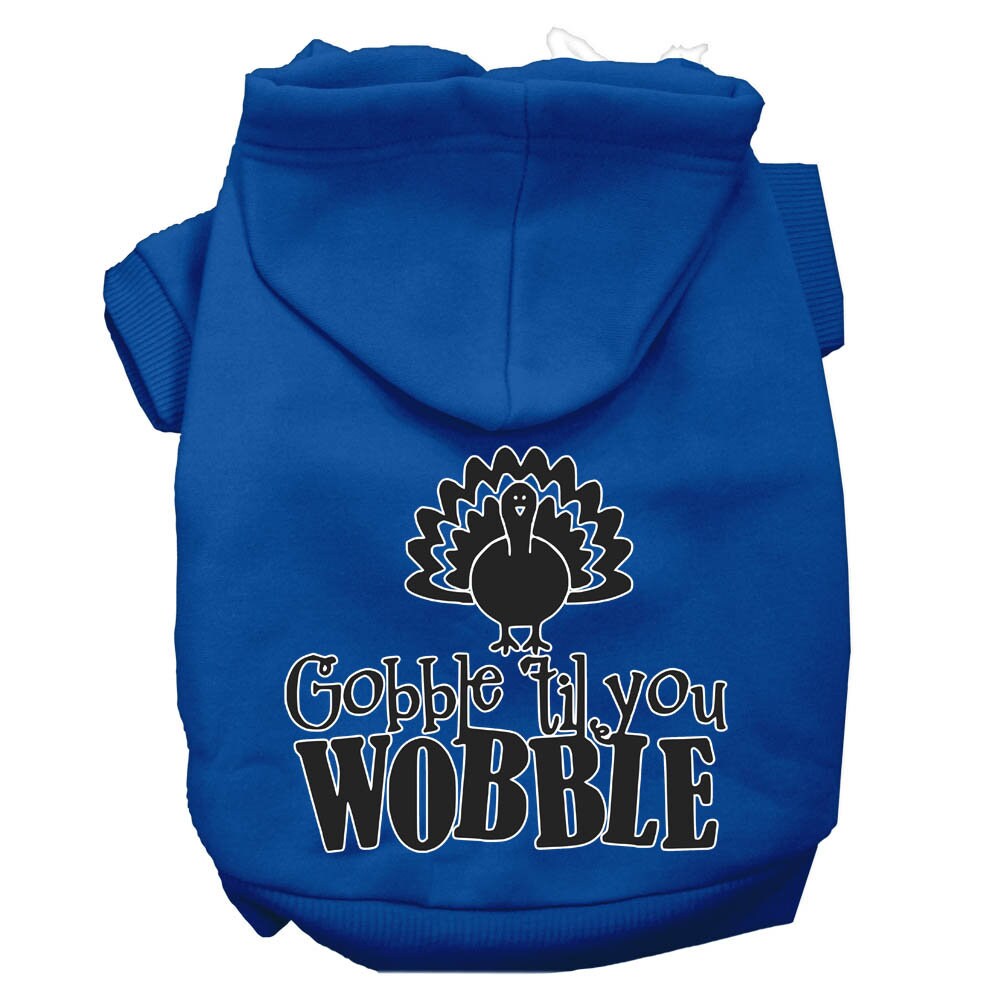 Thanksgiving Pet, Dog and Cat Hoodie, "Gobble 'Til You Wobble"