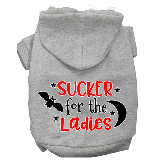 Halloween Pet Hoodie Screen Printed, "Sucker For The Ladies"