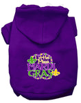Load image into Gallery viewer, Pet Dog & Cat Hoodie Screen Printed, "Little Miss Mardi Gras"
