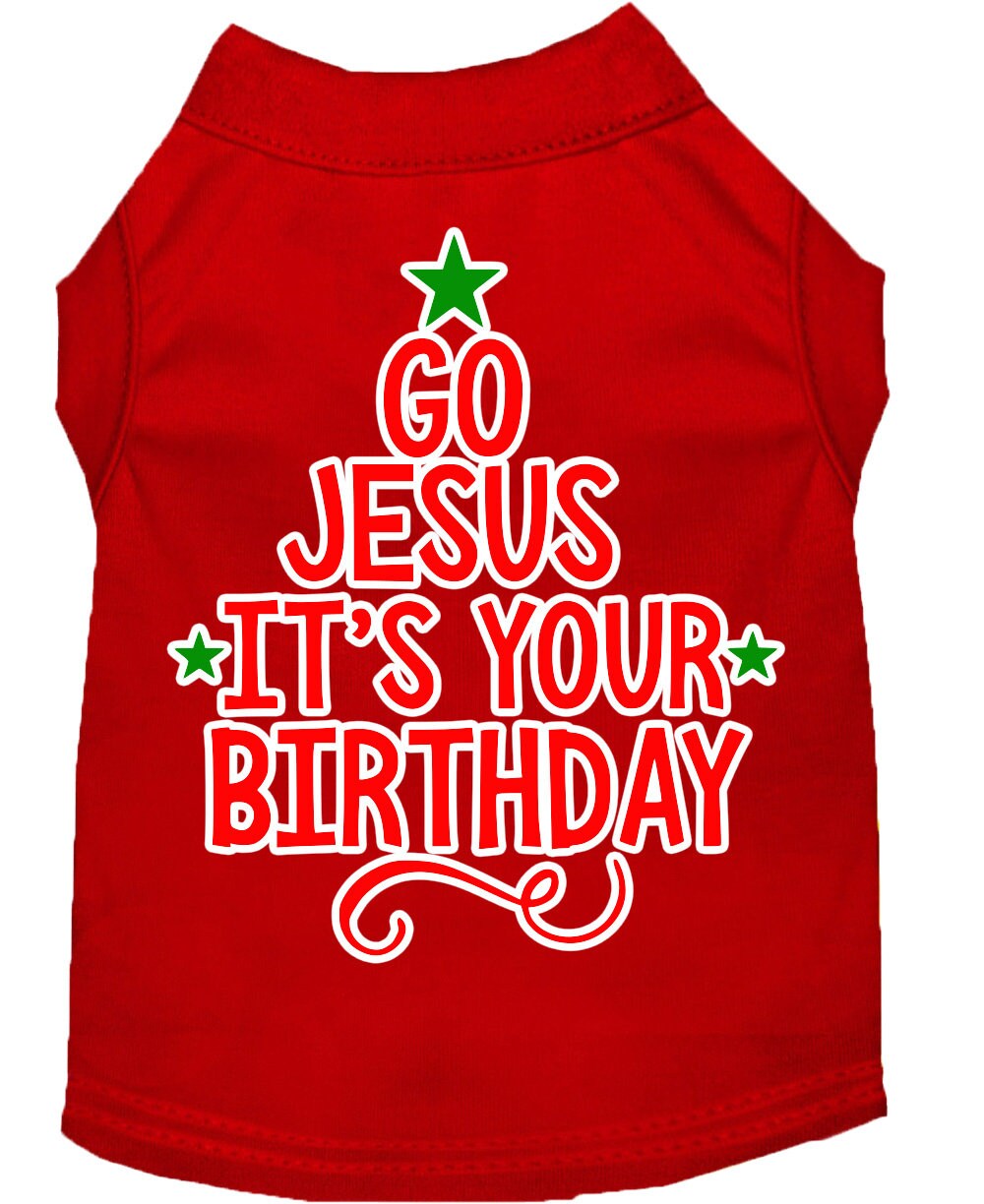 Christmas Pet Dog & Cat Shirt, "Go Jesus, It's Your Birthday"