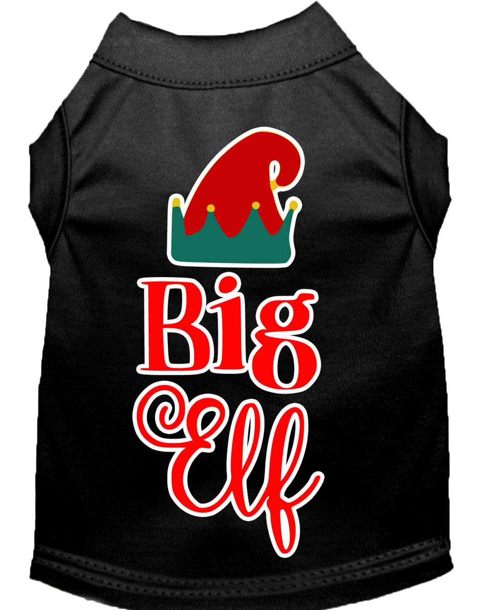 Christmas Pet Shirt Screen Printed, "Big Elf"