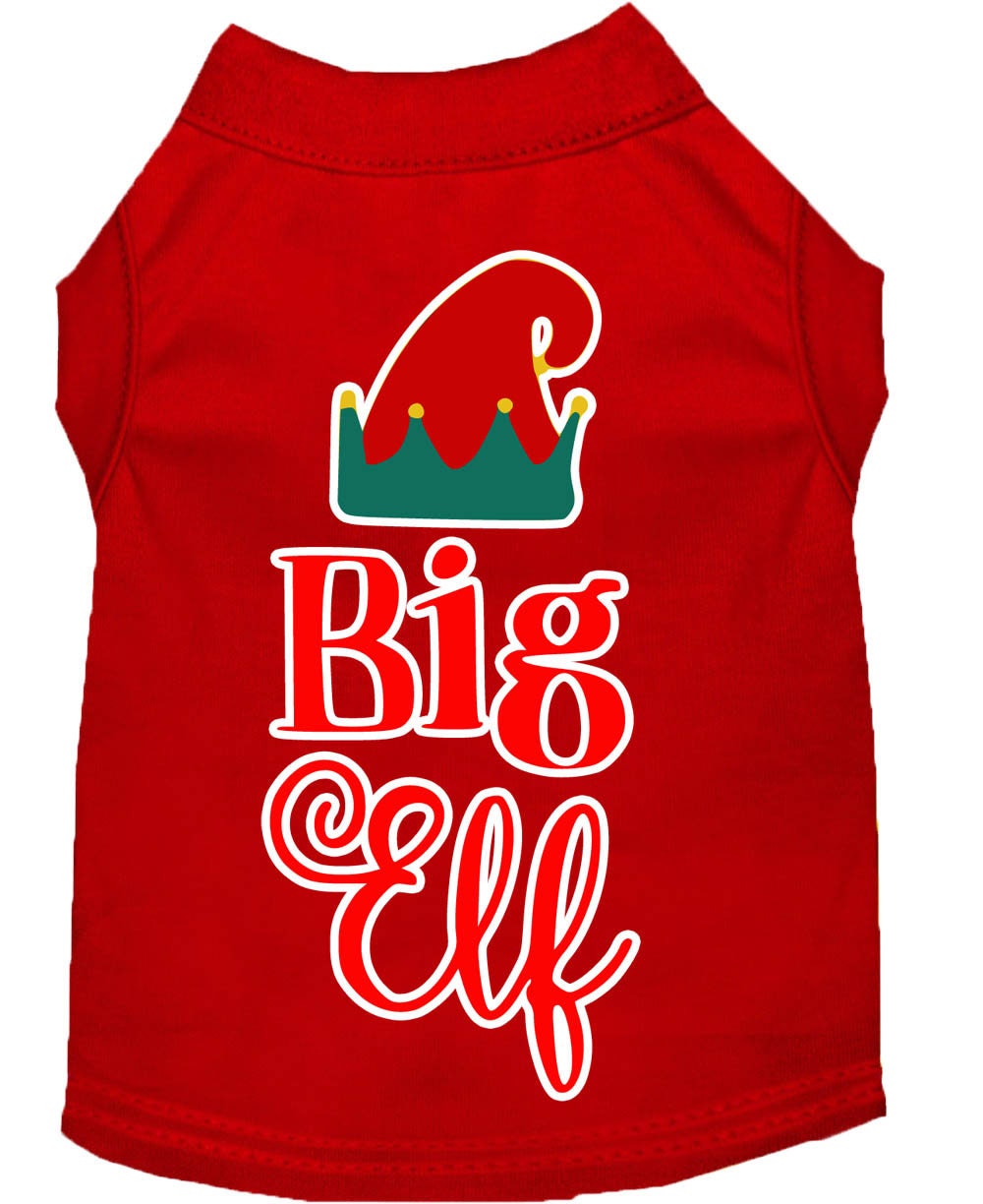 Christmas Pet Shirt Screen Printed, "Big Elf"