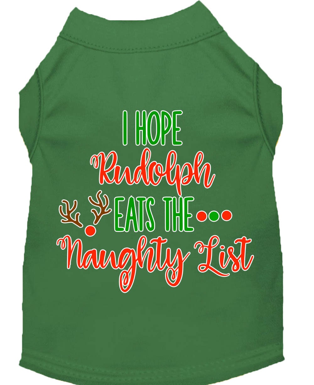 Christmas Pet Dog & Cat Shirt, "I Hope Rudolph Eats The Naughty List"