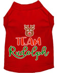 Load image into Gallery viewer, Christmas Pet Dog & Cat Shirt Screen Printed, "Team Rudolph"
