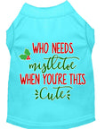Load image into Gallery viewer, Christmas Pet Dog & Cat Shirt Screen Printed, "Who Needs Mistletoe"
