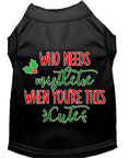 Load image into Gallery viewer, Christmas Pet Dog & Cat Shirt Screen Printed, "Who Needs Mistletoe"
