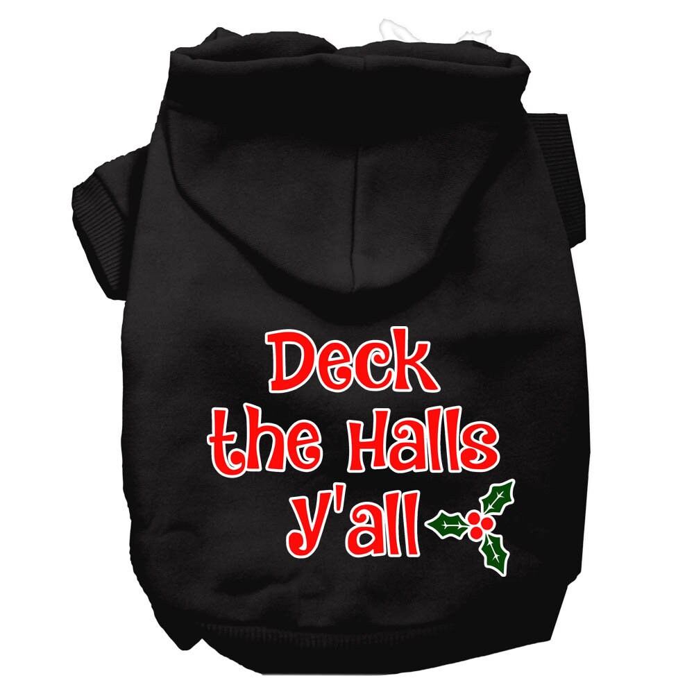 Christmas Pet Hoodie Screen Printed, "Deck the Halls Y'all"