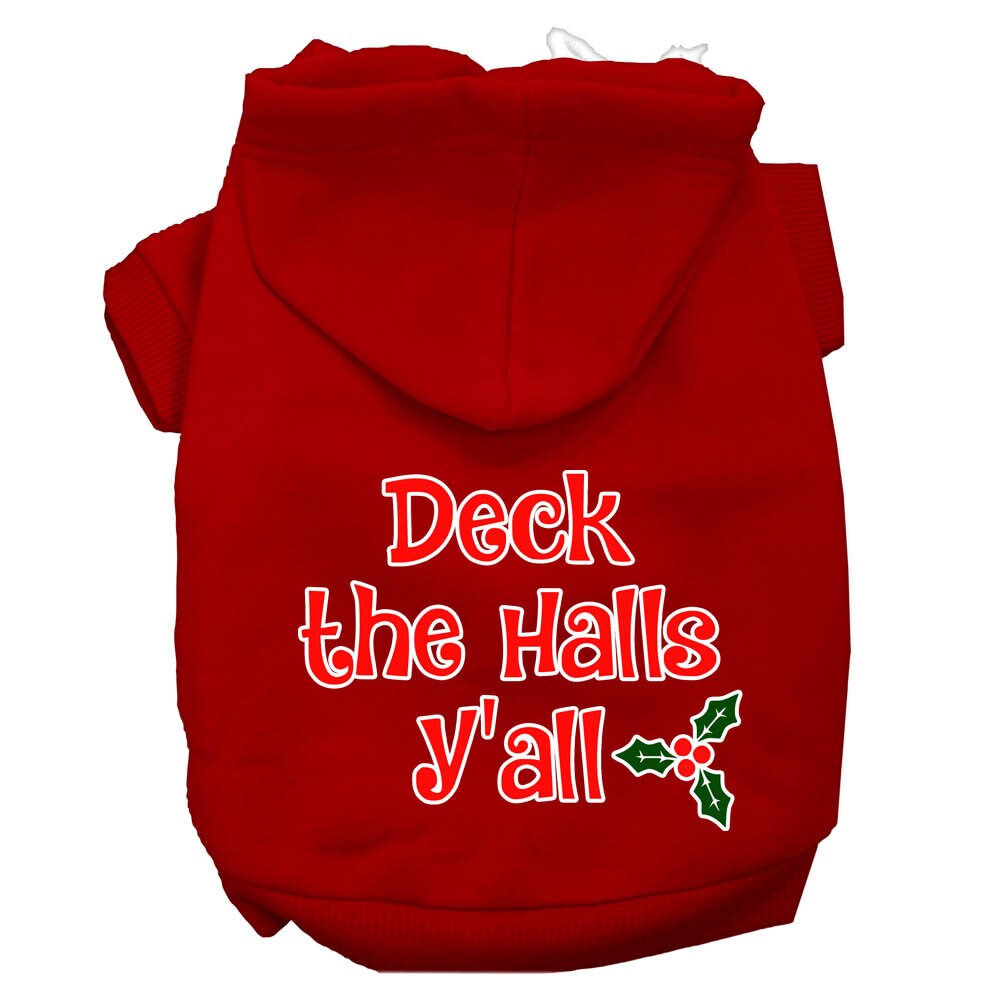 Christmas Pet Hoodie Screen Printed, "Deck the Halls Y'all"