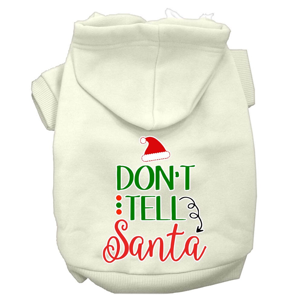Christmas Pet Hoodie, "Don't Tell Santa"