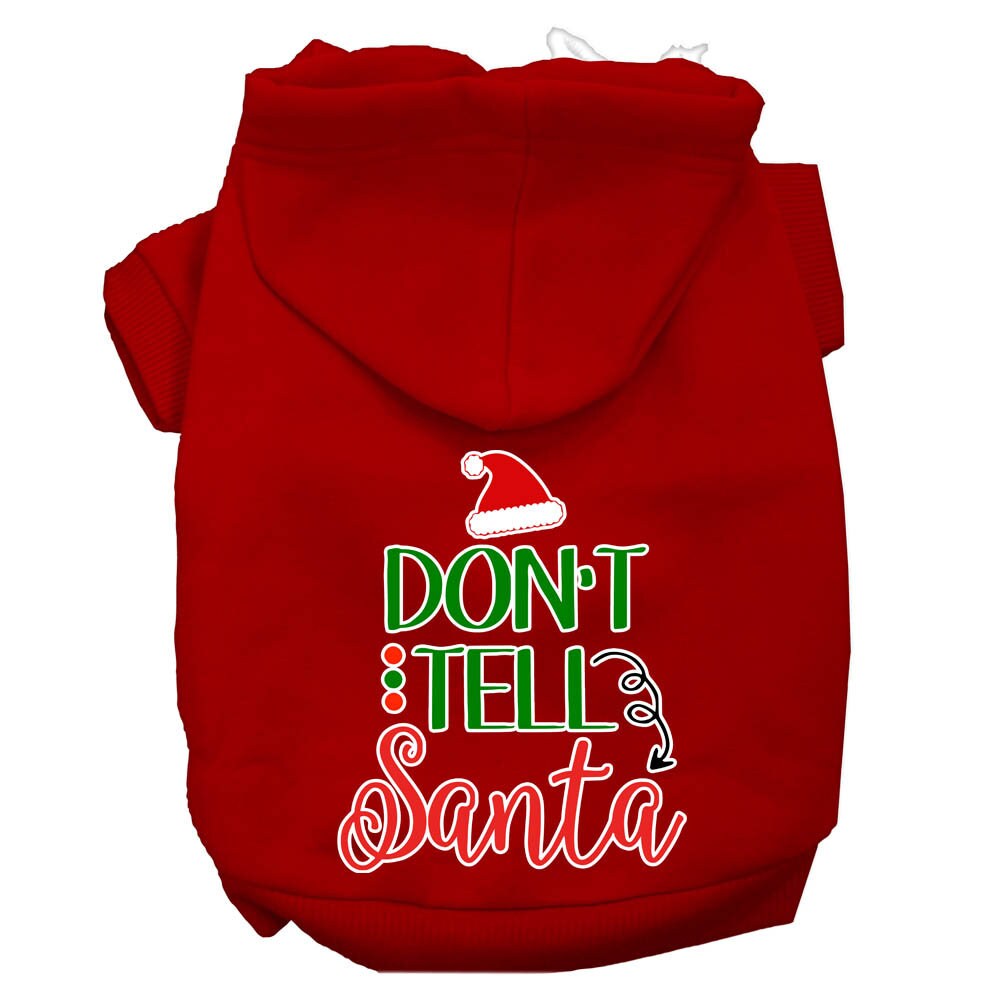 Christmas Pet Hoodie, "Don't Tell Santa"