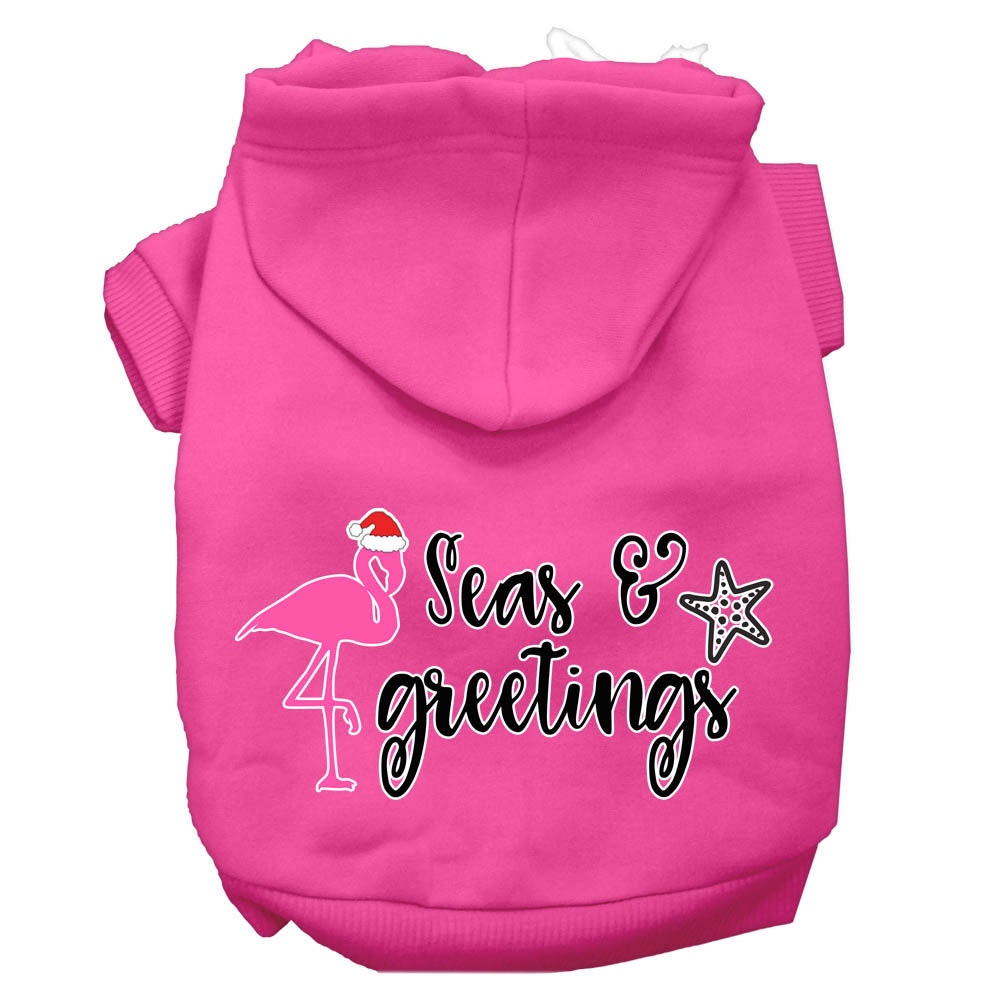 Christmas Pet Hoodie Screen Printed, "Seas & Greetings"
