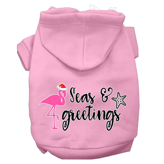 Christmas Pet Hoodie Screen Printed, "Seas & Greetings"