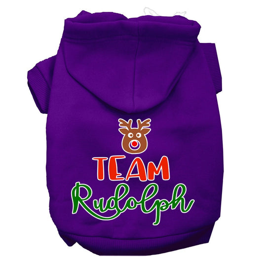 Christmas Pet Hoodie Screen Printed, "Team Rudolph"