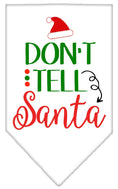 Load image into Gallery viewer, Christmas Pet and Dog Bandana Screen Printed, "Don't Tell Santa"
