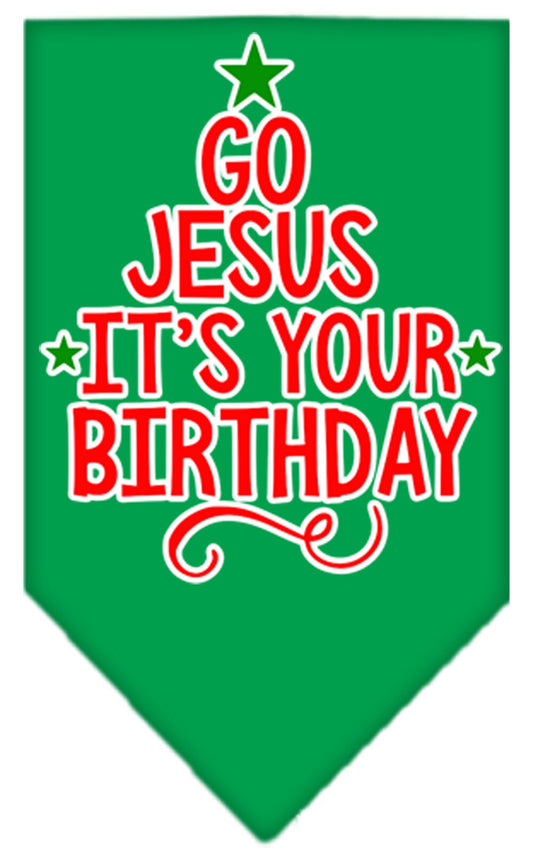 Christmas Pet and Dog Bandana, "Go Jesus, It's Your Birthday"