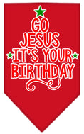 Load image into Gallery viewer, Christmas Pet and Dog Bandana, "Go Jesus, It's Your Birthday"
