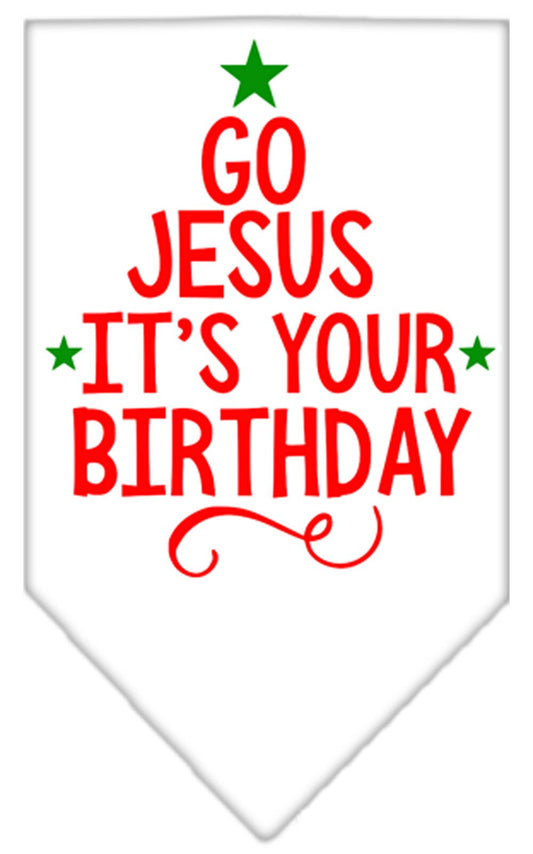 Christmas Pet and Dog Bandana, "Go Jesus, It's Your Birthday"