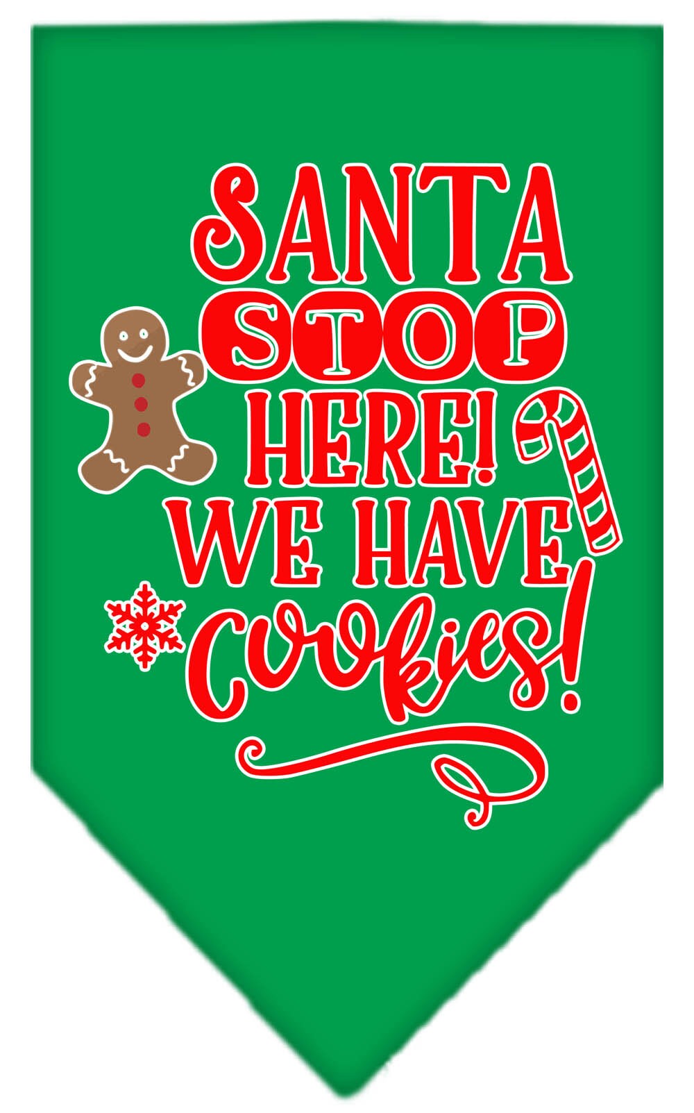 Christmas Pet and Dog Bandana "Santa, Stop Here! We Have Cookies!"