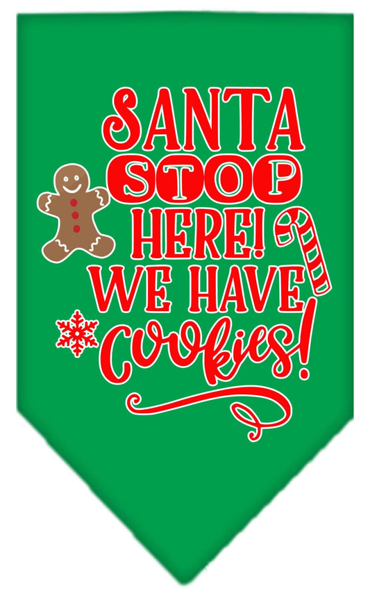 Christmas Pet and Dog Bandana "Santa, Stop Here! We Have Cookies!"