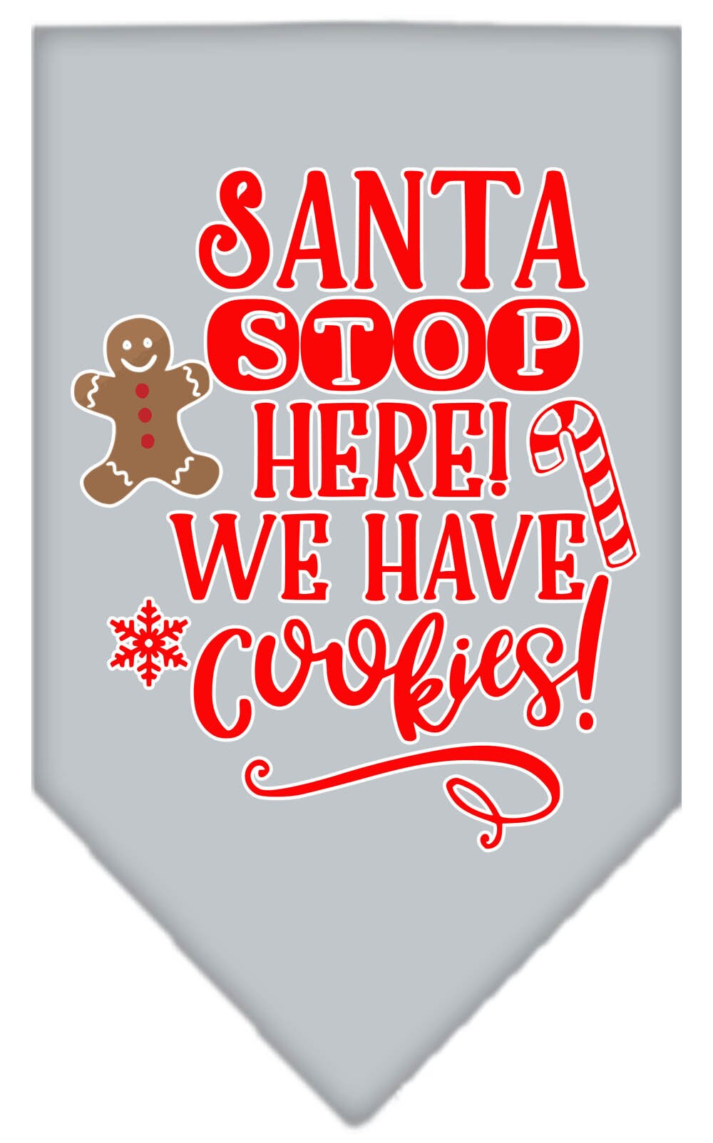 Christmas Pet and Dog Bandana "Santa, Stop Here! We Have Cookies!"