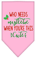 Load image into Gallery viewer, Christmas Pet and Dog Bandana Screen Printed, "Who Needs Mistletoe"
