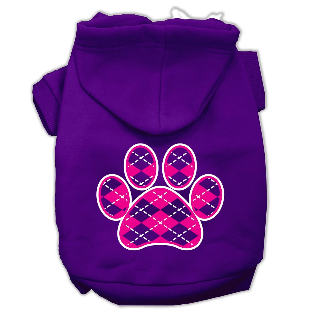 Pet Hoodie "Pink Argyle Paw"