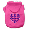Load image into Gallery viewer, Pet Hoodie "Purple Argyle Heart"
