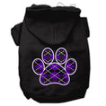 Load image into Gallery viewer, Pet Hoodie "Purple Argyle Paw"
