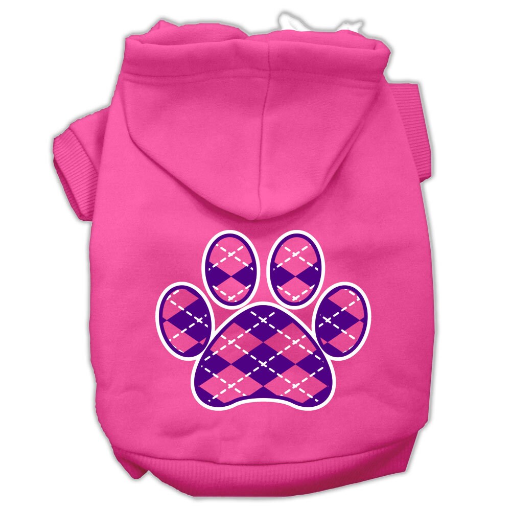 Pet Hoodie "Purple Argyle Paw"