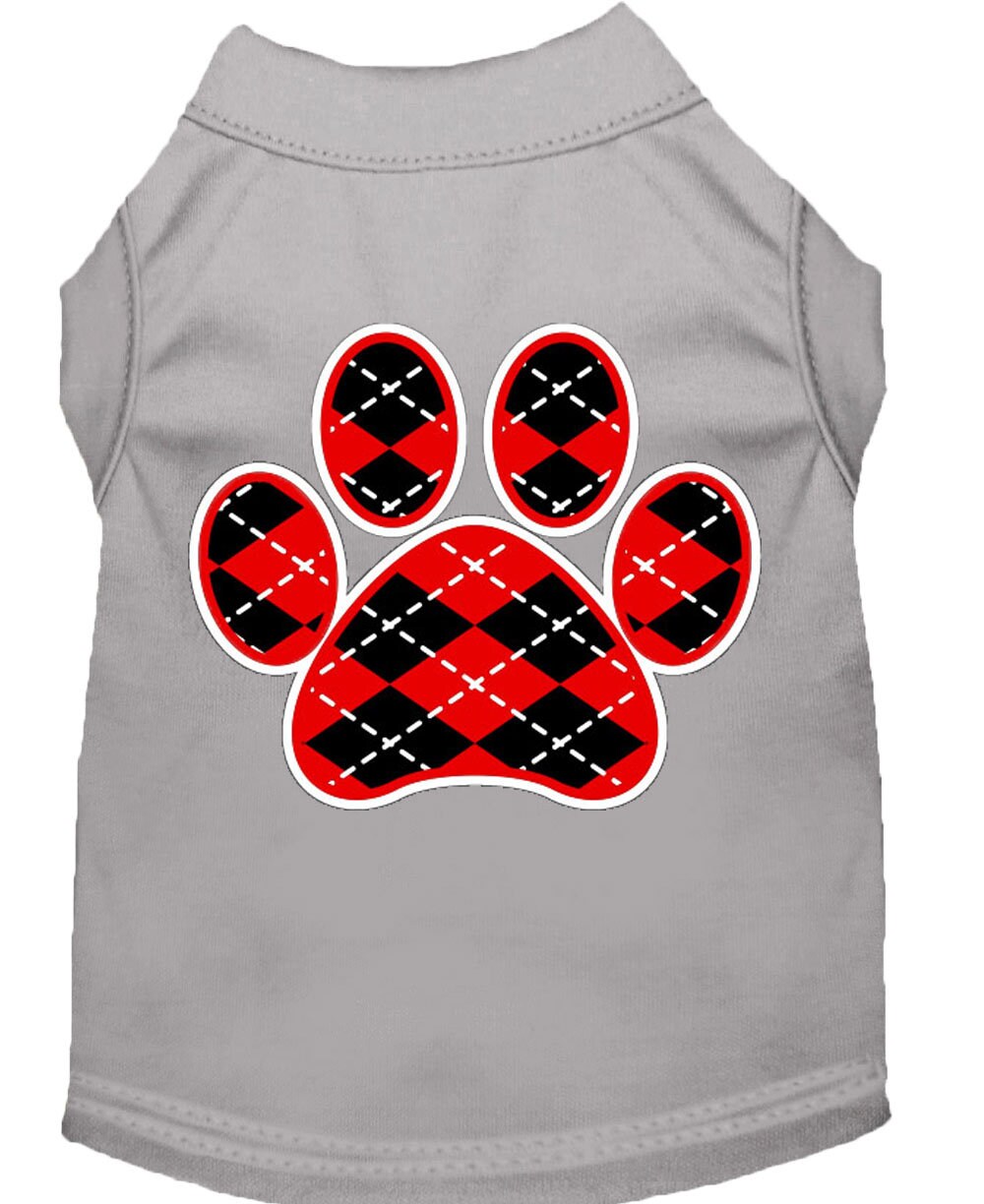 Pet Shirt "Argyle Paw Red"