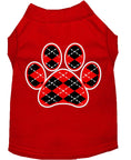 Load image into Gallery viewer, Pet Shirt "Argyle Paw Red"
