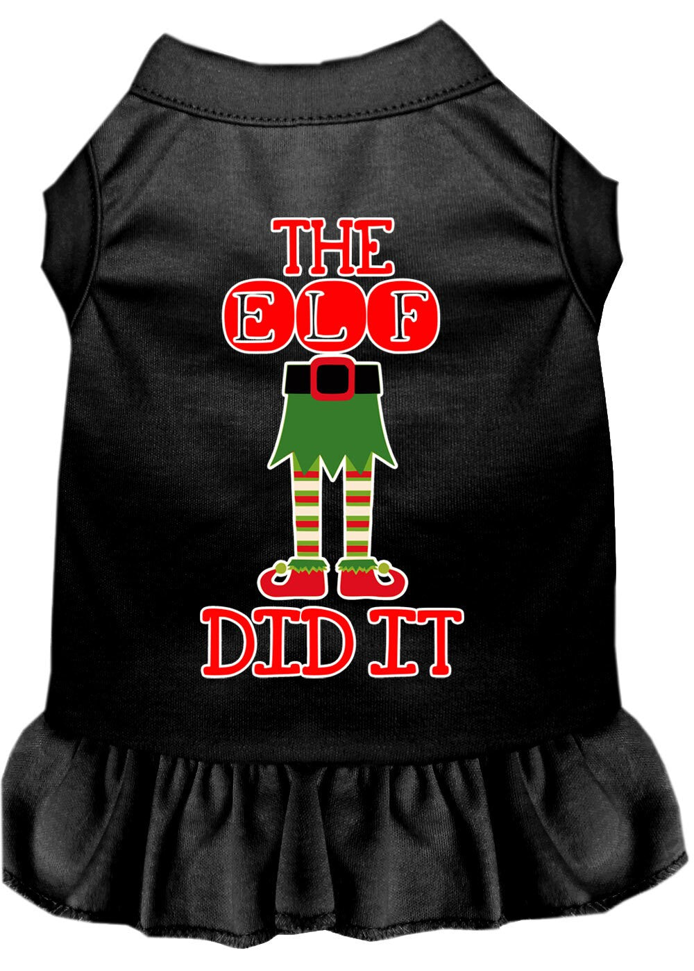 Christmas Pet Dress Screen Printed, "The Elf Did It"