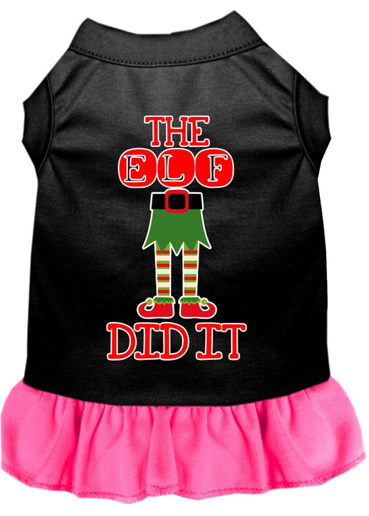 Christmas Pet Dress Screen Printed, "The Elf Did It"