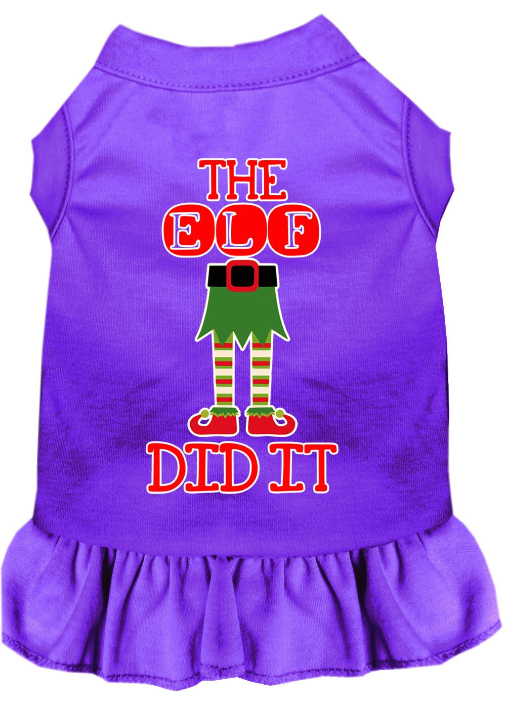 Christmas Pet Dress Screen Printed, "The Elf Did It"