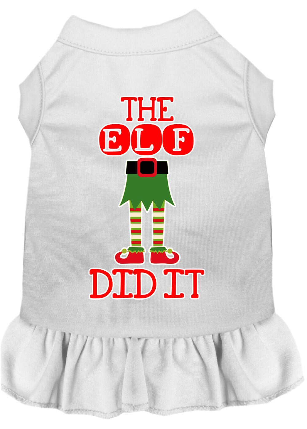 Christmas Pet Dress Screen Printed, "The Elf Did It"