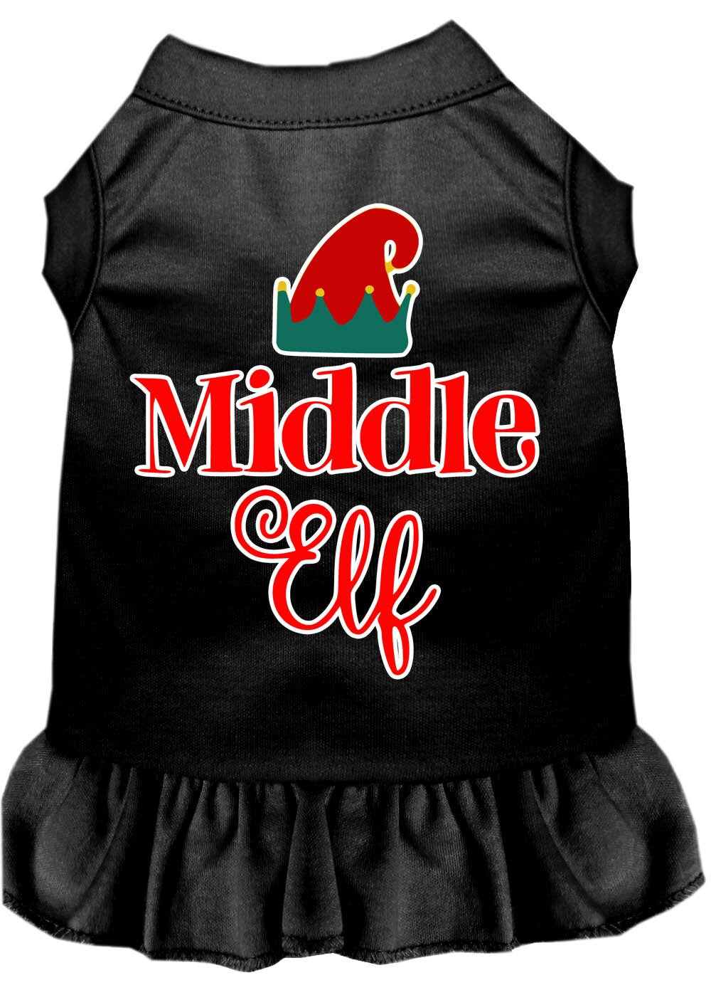 Christmas Pet Dress Screen Printed, "Middle Elf"